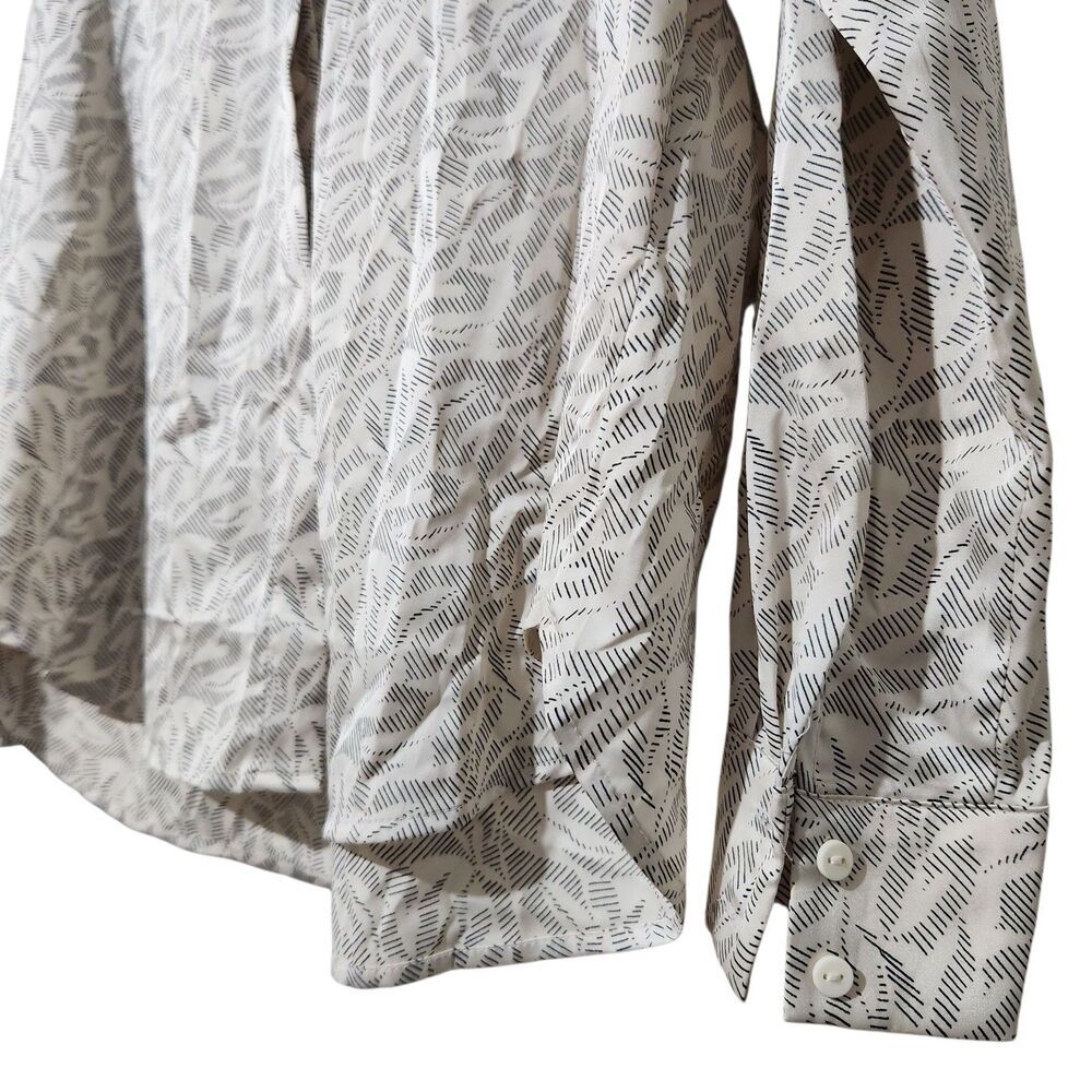 HM Silk Shirt Size Medium Hidden Buttons Long sleeve Lightweight - Picture 8 of 14
